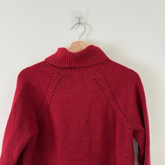Gap Maternity Brushed Cozy Turtleneck Sweater in cinnabar Red S - Picture 6 of 8